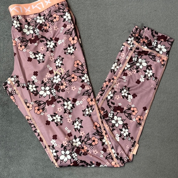 Kari Traa Base Layer Set Women's XL Extra Large Pants Top Floral Pink 622366a - Picture 9 of 15